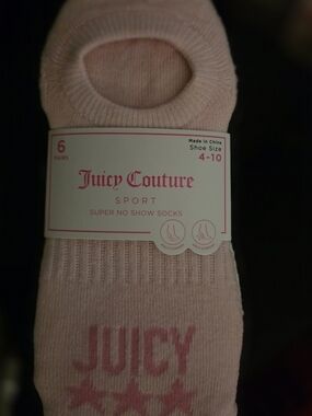 Juicy Couture Light Pink No Show Athletic Socks - Pack